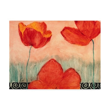 Pablo Esteban 'Watercolor Red Flowers 1' Canvas Art,14x19